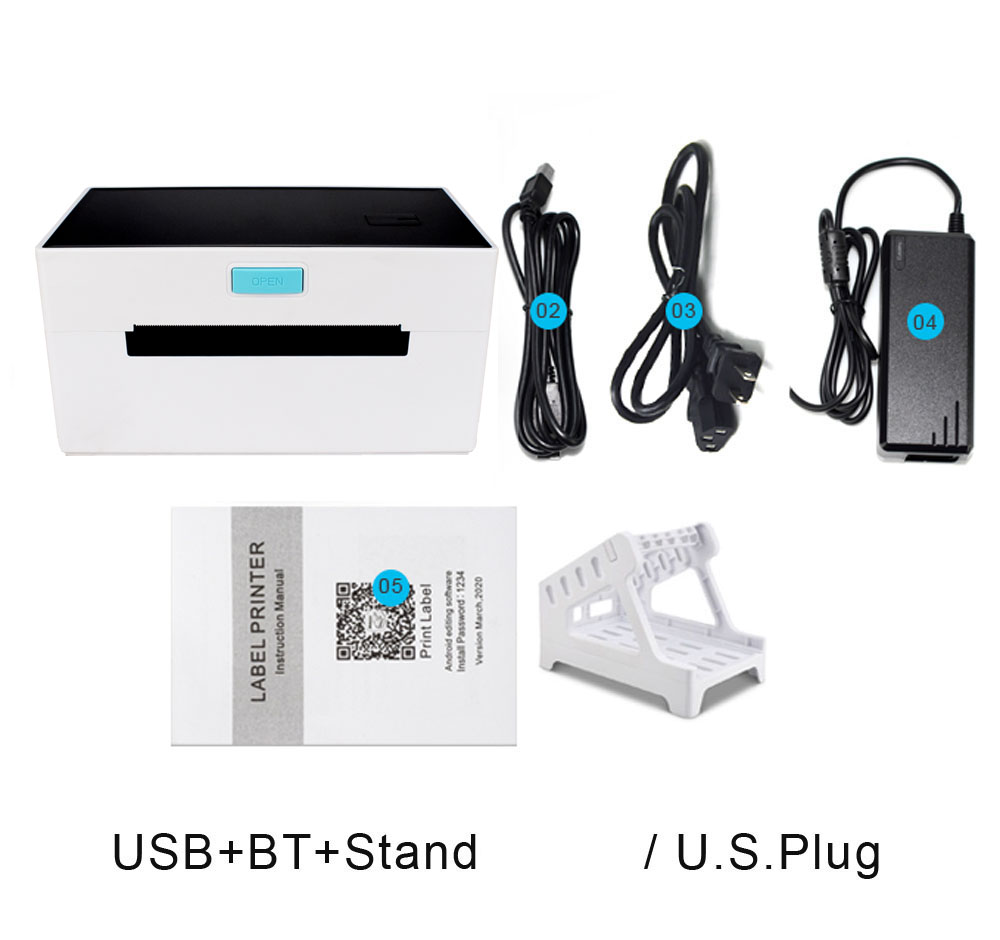White USB+BT+Stand US plug