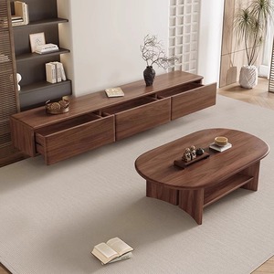 Hiện Đại Trung Quốc phong cách Bắc Mỹ Đen Walnut <span class=keywords><strong>TV</strong></span> đứng - Product Image 4