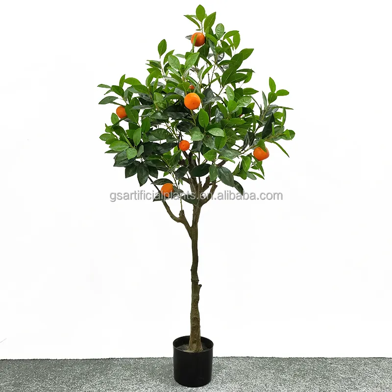 Arbre à fruits artificiel de pépinière 134cm, fausse Orange pour centre commercial, Restaurant, hôtel, décoration