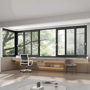 Kasırga dayanıklı pencere çerçevesi panjurlar alüminyum pencereler çift camlı 3 parça sürgülü pencereler - Product Image 4