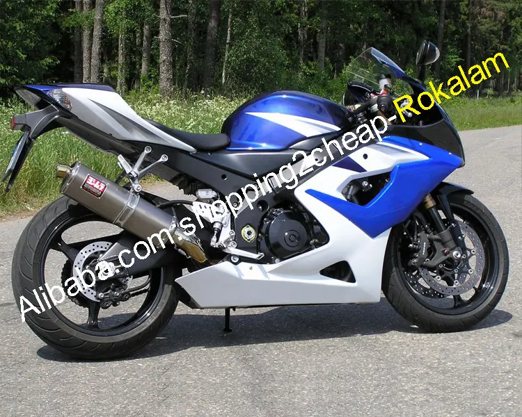 Kit de carenado personalizado para motocicleta Suzuki, GSX-R1000, 2005, 2006, K5, GSXR1000, 05, 06, GSX R 1000, azul y blanco