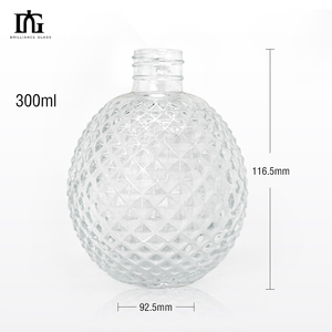 Bóng hình dạng tùy chỉnh khắc 300ml 200ml 100ml chai thủy tinh với Stopper bằng gỗ cho Gin Tequila Whisky Vodka rum - Product Image 2