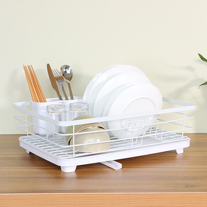 Mutfak plastik sofra depolama rafı büyük kapasiteli demir bulaşık süzgü raf bulaşık kurutma rafı - Product Image 6