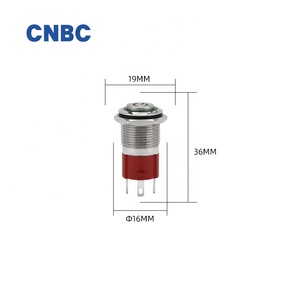 16mm 10A IP67 impermeabile momentaneo autobloccante 1NO in acciaio inossidabile led interruttore a pulsante in metallo con simbolo di alimentazione - Product Image 4