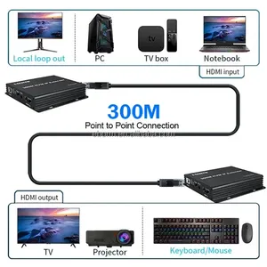 300M HDMI KVM IP扩展器通过Rj45以太网Cat6电缆HDMI分离器支持键盘鼠标1 TX到多RX通过网络交换机 - Product Image 4