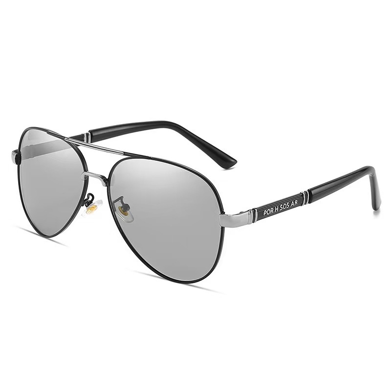 Black silver frame-black gray chip
