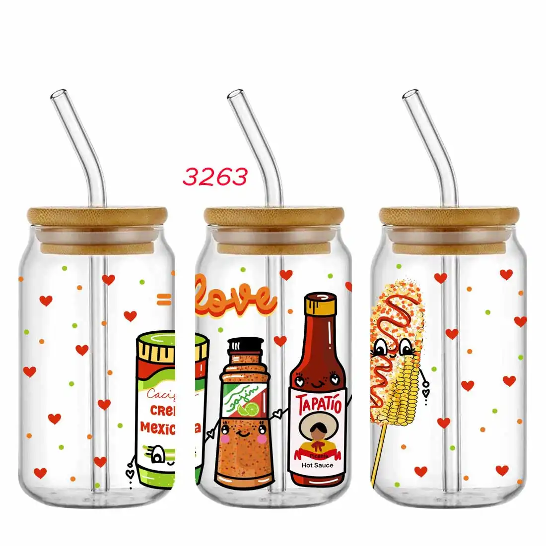 Listo para transferir personalizado DIY 16oz 20oz 24oz UV DTF pegatina vidrio puede vaso envoltura transferencia para envolturas de taza diseños de dulces mexicanos