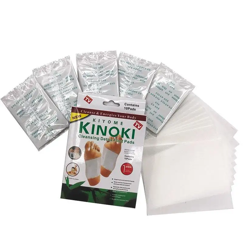 10 pièces tampons + 10 pièces Kinoki Detox patchs pour les pieds tampons corps toxines pieds minceur nettoyage à base de plantes adhésif chaud masseur de pieds Kinoki