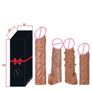 Bao cao su silicon dày, có thể giặt và tái sử dụng, dạng bút thần kỳ tăng kích thước dương vật cho nam giới, đồ chơi tình dục. - Product Image 5