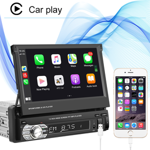 Podofo单Din Carplay汽车收音机自动立体声7英寸可伸缩触摸屏自动安装蓝牙调频辅助输入USB支持AHD摄像头