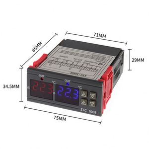 Módulo 220 Controlador de temperatura digital dual Salida de dos relés 12V 24V Termostato termorregulador Stc3008 - Product Image 2