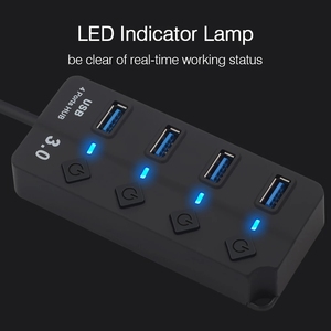 Hub USB 3,0 para ordenador PC de alta velocidad 4/7 Puerto USB 3,0 Hub Splitter con interruptor de encendido/apagado Multi para PC portátil en Stock
