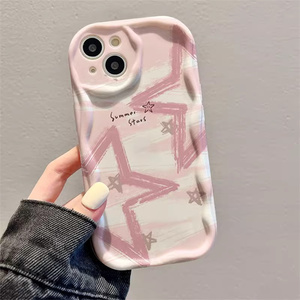 เคสโทรศัพท์ TPU นิ่มลายดาวห้าแฉกสีชมพูฝาครอบกันกระแทกแบบใสสำหรับ Redmi A5/A4/14C/เทอร์โบ4/A3 Pro - Product Image 3