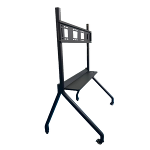 Suporte de TV Móvel Ajustável com Rodízios com Trava, Suporte VESA para Tela Plana em Ferro, Aço Inoxidável e Alumínio com Acabamento em Pó - Product Image 2