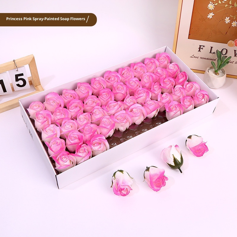 Fleurs de savon peintes en spray PrincessPink