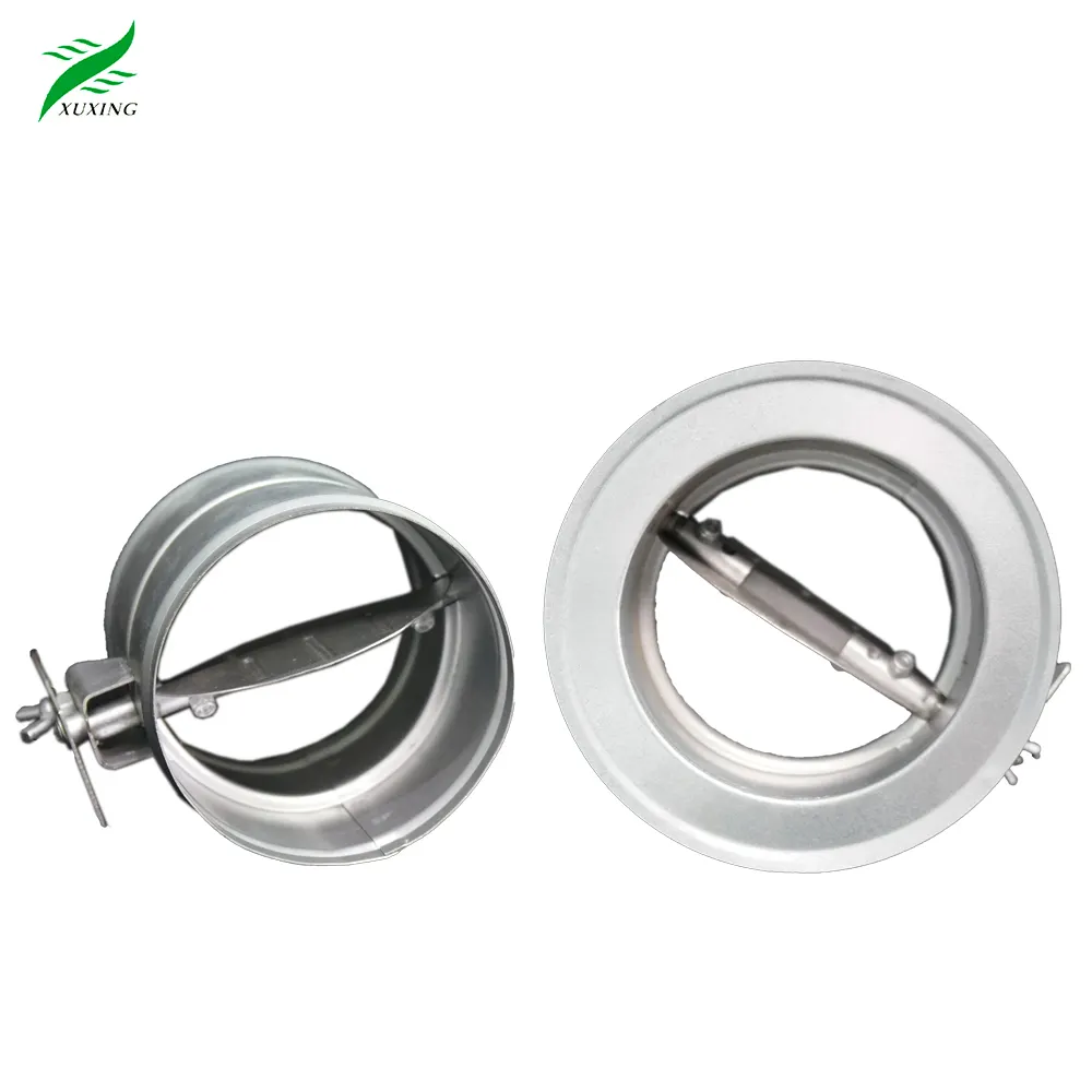 Accesorios de amortiguador de conducto Hvac Amortiguador de control de volumen redondo de acero galvanizado para sistema de ventilación de conductos