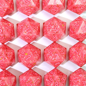 ลูกเต๋า D20เรซิ่น33มม. ทำด้วยมือกล่องของขวัญ RPG D & D ขอบคมชุด7ชิ้นสำหรับการเล่นเกมแฟนตาซี - Product Image 3