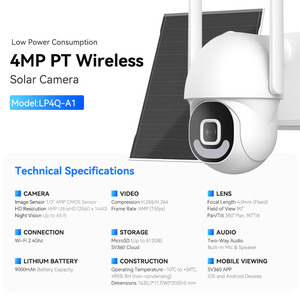 קנטונק צריכת חשמל נמוכה מצלמת אבטחה IP65 IP65 עמיד למים sv360 לדחוף wiFi או מצלמה סולארית