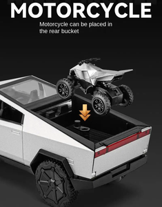 1:32 kamyonet Diecast araba ve alaşım motosiklet alaşım araba modeli ses ışık ve geri çekme araba modeli ile kapılar açık - Product Image 4