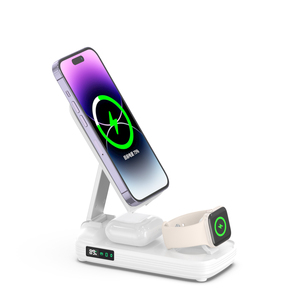 Yeni <span class=keywords><strong>5</strong></span> in 1 kablosuz şarj 10000mAh güç banka kablosuz şarj istasyonu taşınabilir taşınabilir şarj cihazı USB-C çıkış
