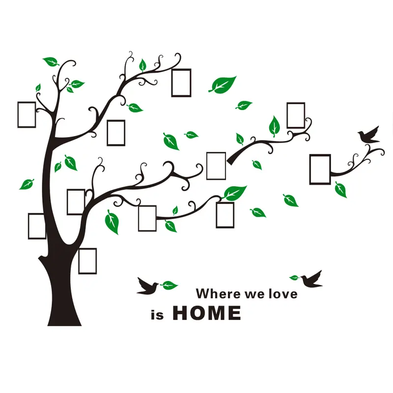 big wall sticker DIY family tree photo frame wall decals living room