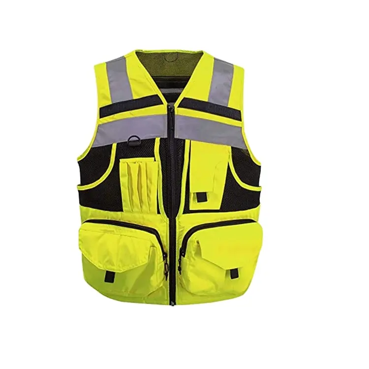 3M Scotchlite Reflective Stripes Chaleco Reflectante Knitted And Oxford Mesh Breathable Hi-vis Safety Vest With Pockets