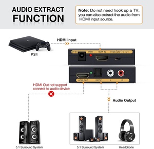 4K HDMI音频提取器转换器，具有4K HDMI和光学SPDIF/Toslink和RCA L/R输出 - Product Image 5