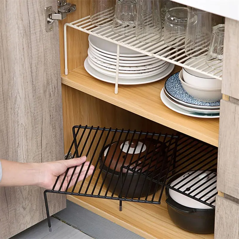Rak dapur dapat ditarik, rak penyimpanan logam, rak bawah wastafel, rak pengatur piring