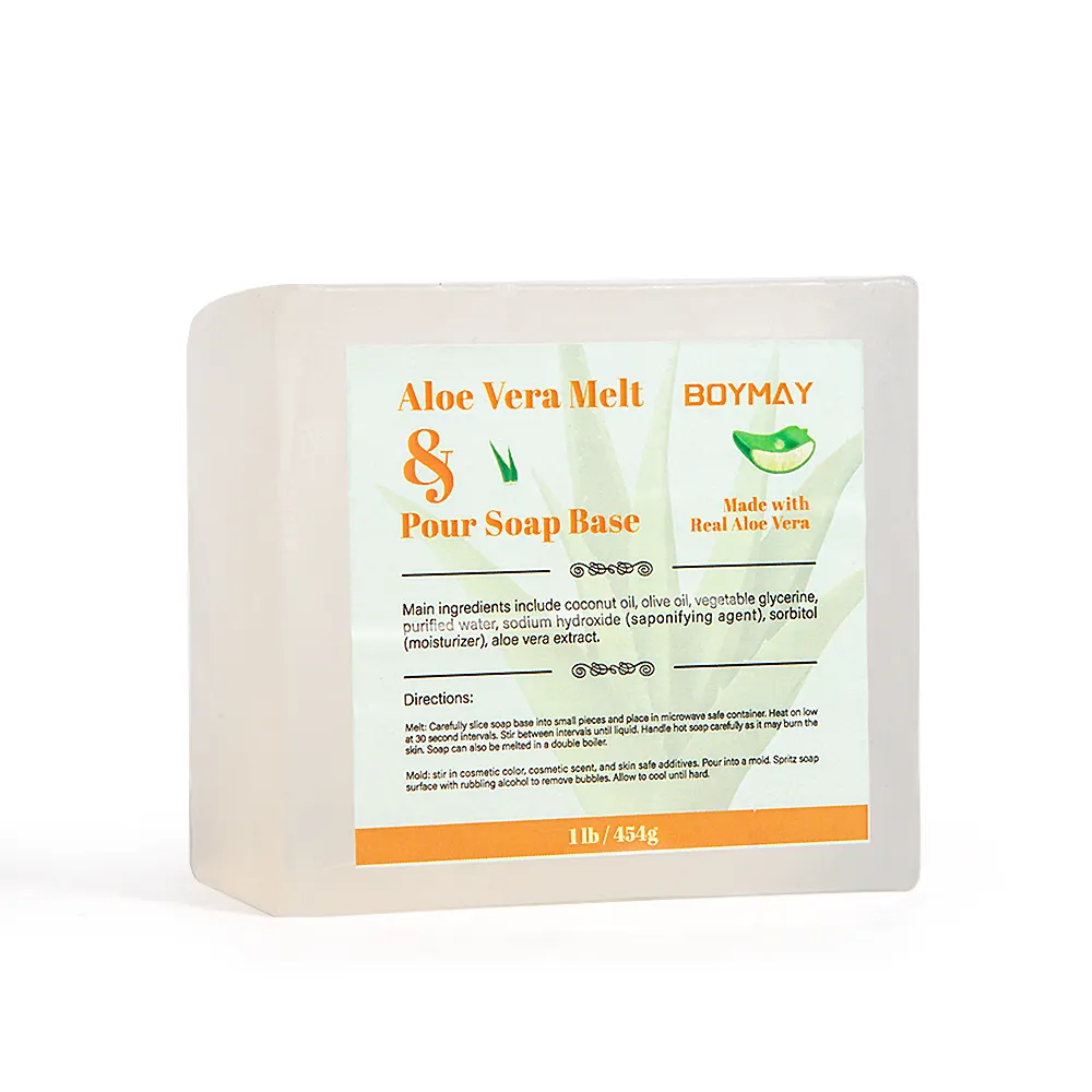 Suministros de baño Aroma personalizado Aloe Diy Fabricación de jabón Base de jabón de glicerina para la fabricación de jabón