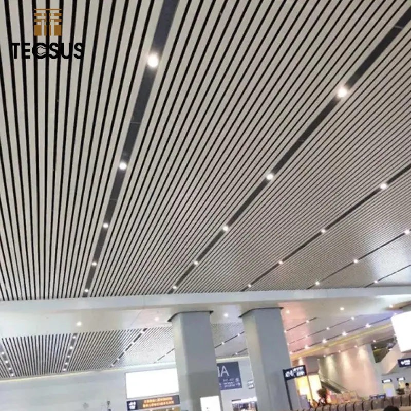 Metal Building Material Metal Aluminum Ceiling Strips Decorative Suspended Ceiling
