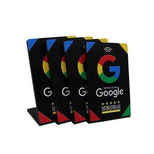 Customizable QR <strong>Code</strong> 13.56MHz 1K Frequency Waterproof PVC Menu Stand Google Review Payment Table Number NFC Display Stand - Product Image 5