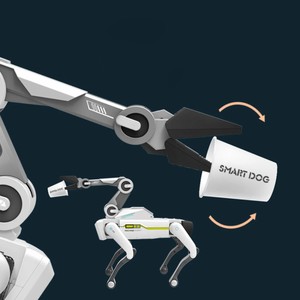 Собака-робот с роботизированной ручкой, программируемый многофункциональный пульт дистанционного управления, игрушка-компаньон для кормления и музыки для детей - Product Image 5