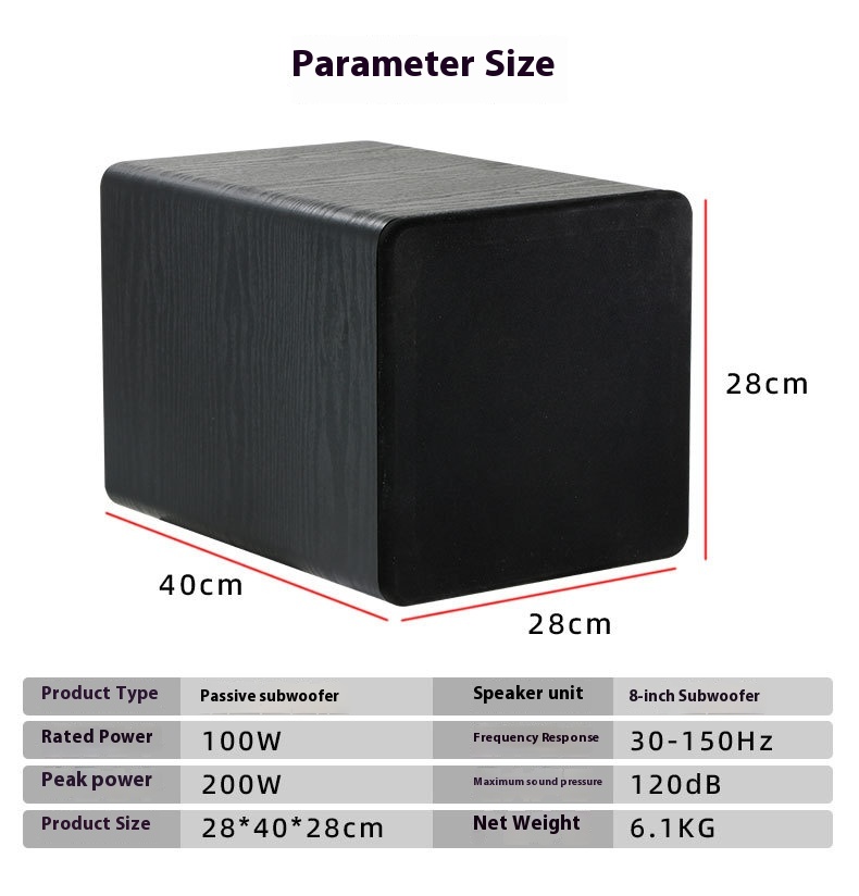 Subwoofer pasivo k8 negro