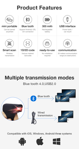 Escáner de código de barras de anillo inalámbrico Blue Ooth Qr Reader Escáner de código de barras de dedo Mini escáner de código QR portátil - Product Image 4