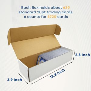 定制白色瓦楞纸板邮件箱纸板储物箱带分隔器，用于扑克牌 - Product Image 3