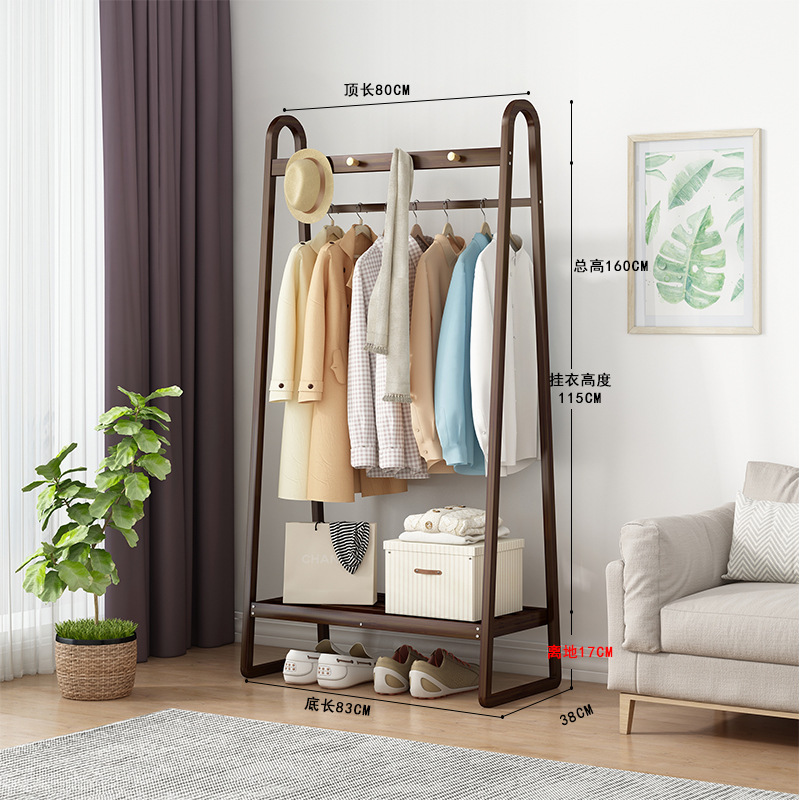 Walnut-colored 80cm coat rack
