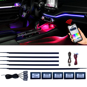 Renkli RGB akrilik şerit Led ortam aydınlatma araba atmosfer dekorasyon 6 10 14 18 22 araba Led 2 renk bölge atmosfer ışığı - Product Image 4