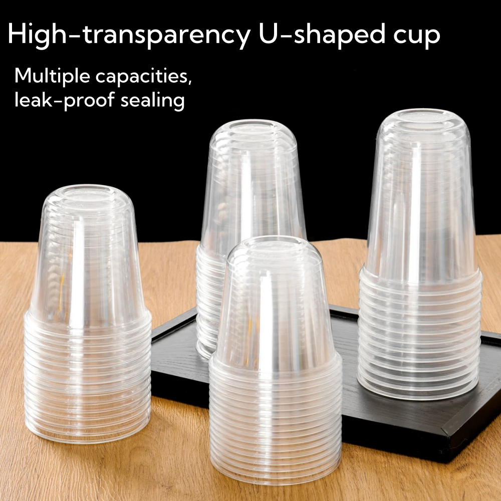 copas transparentes en forma de U
