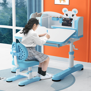 Ucuz ayarlanabilir yükseklik çocuk çalışma masası ahşap ev okul ergonomik çocuk çalışma masası ve sandalye - Product Image 4