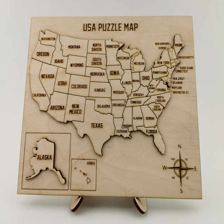 New Arrival 50 States Wood Puzzle United States Map USA Wooden Map for Home Decor