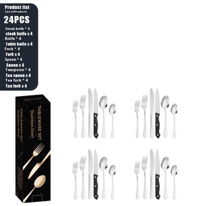 Modern <strong>Design</strong> <strong>1010</strong> Stainless Steel 24-Piece Flatware Set Wedding Suitable Western Steak Knife Fork Spoon Silverware for Cooking - Product Image 4