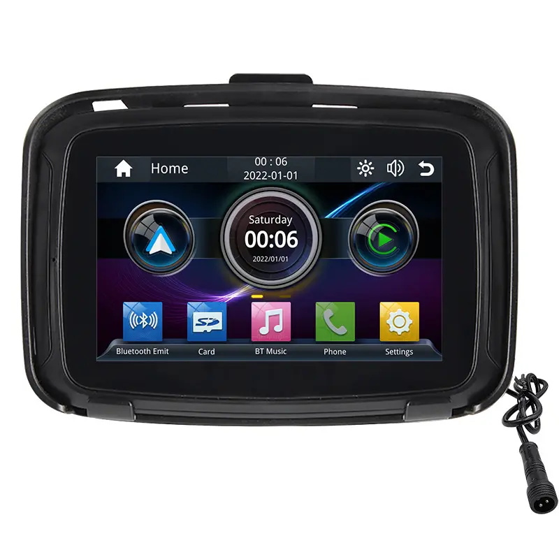 5 pouces moto sans fil Carplay étanche IP67 GPS Bluetooth moniteur de voiture navigateur Carplay