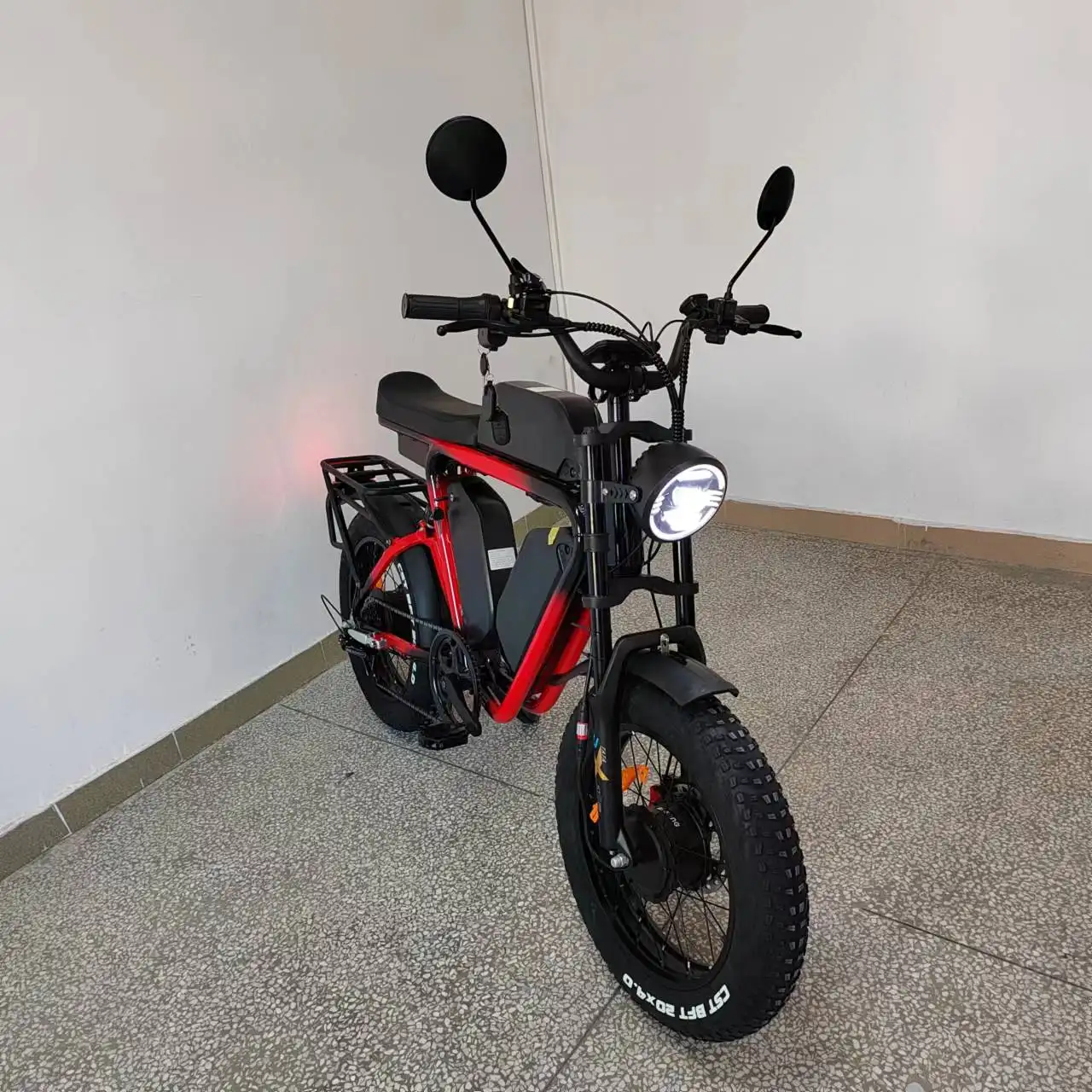 Bafang-bicicleta eléctrica de doble Motor de 52V, bici con Triple batería, 66Ah, freno de aceite, suspensión completa, MTB, 55kmh, neumático ancho