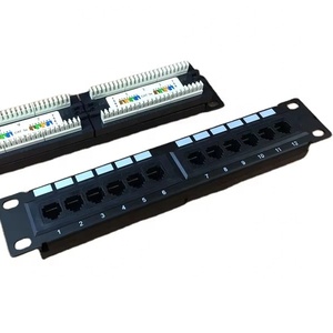 19英寸机架UTP RJ45 1U 2U CAT5E 12ports 24端口48端口网络配线板Cat6，用于局域网电缆应用中的梯形插孔 - Product Image 2