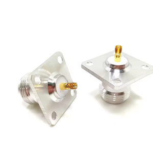 N tipi dişi Jack paneli 25x25mm 4-Hole flanş stokta RF uygulamaları için PCB dayanağı lehimleme ve kaynak konektörü için - Product Image 5