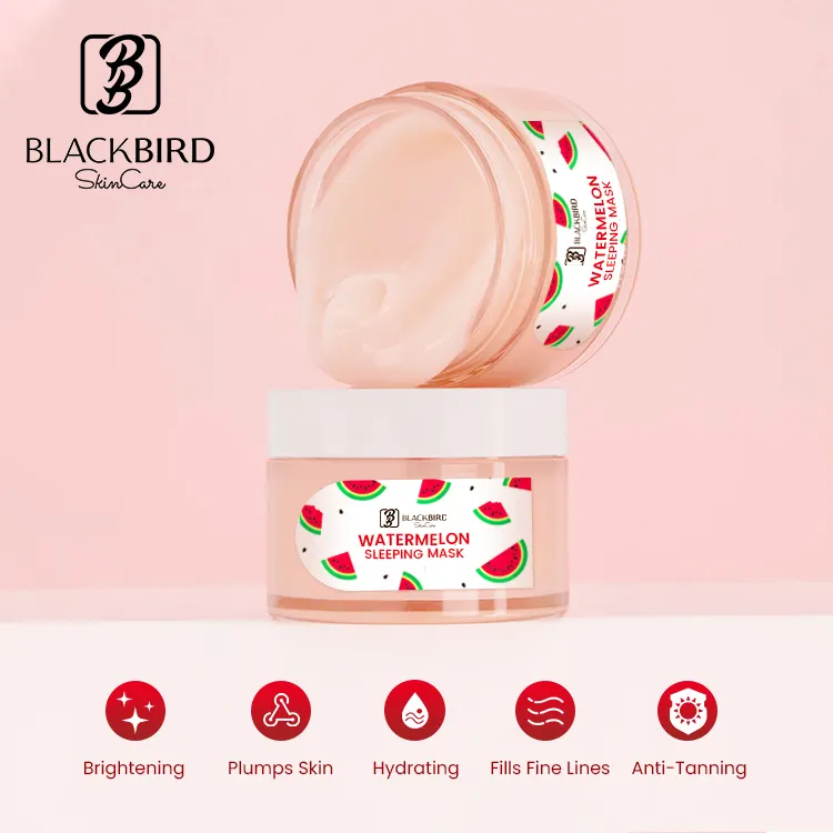 Mascarilla Facial hidratante para el cuidado de la piel, máscara Facial para dormir de sandía con brillo, marca privada