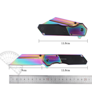 Titan mạ G10 xử lý gấp Dao Bỏ Túi tùy chỉnh OEM chiến thuật dao thép không gỉ trong màu sắc - Product Image 2