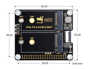 Adattatore PCIe to 2-ch M.2 per Raspberry Pi 5, compatibile con unità a stato solido NVMe taglia 2230/2242, cappello Raspberry Pi 5 M.2 - Product Image 6