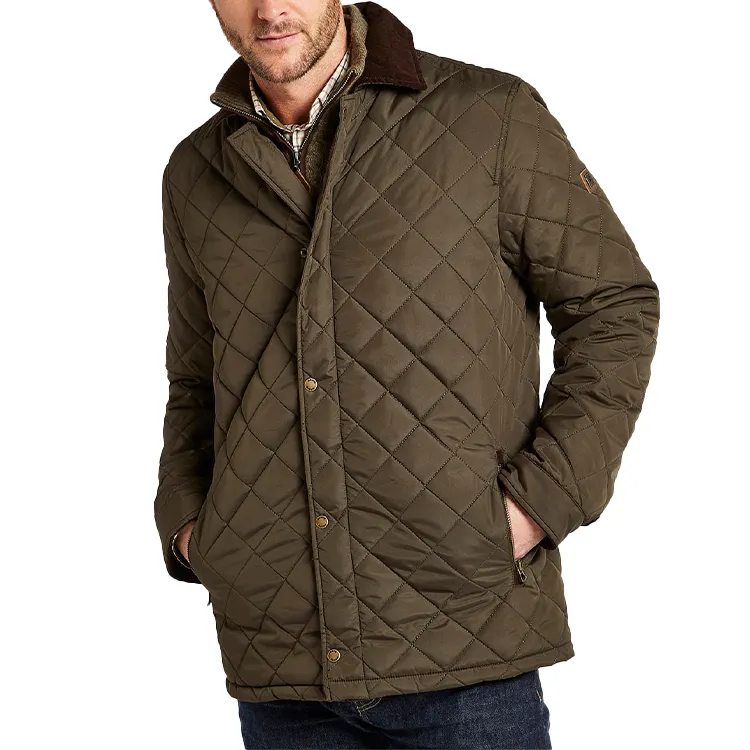 2024 inverno giacche trapuntate spesse giacche trapuntate con Logo personalizzato con bottoni e diamanti giacca trapuntata giacche da uomo