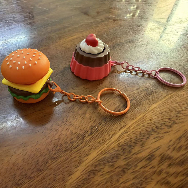 Hamburger & Cake Squishy Keychain Random Style